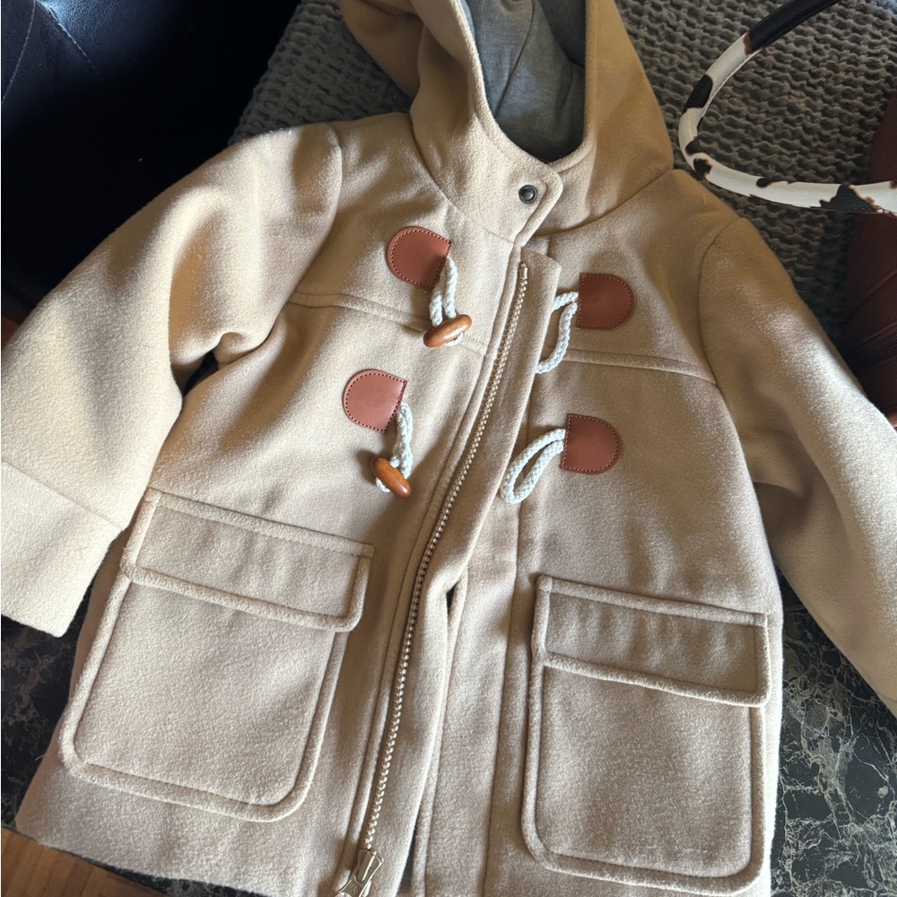 Cat & Jack Tan Hooded Puffer Jacket